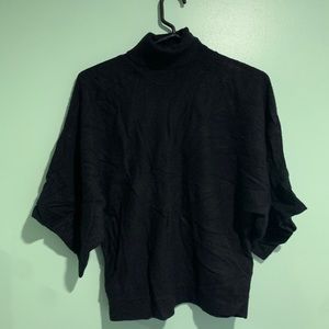 Black Wide Sleeve Mock Neck